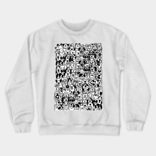 Cute dogs. Doodle style ,Different type of vector cartoon dog faces for design. Crewneck Sweatshirt